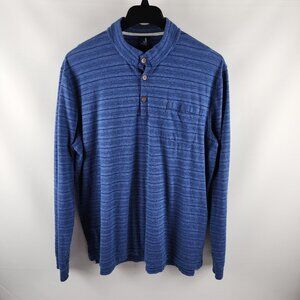 Johnnie O Shirt Mens XXL Blue Stripes L/S Henley OJMK0155Q
